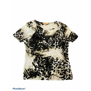 Ellen Tracy Semi Sheer Leopard Print Top small